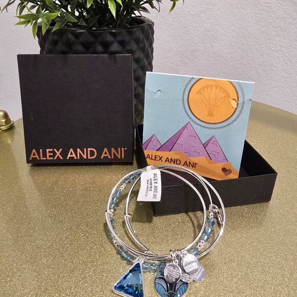 Alex and Ani Blue Lotus Bracelet - Picture 1 of 4